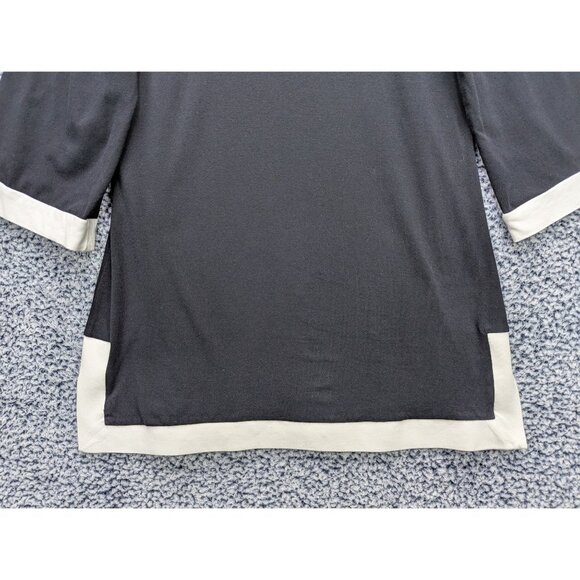 Soft Surroundings Tunic Top Size M Bishop Minimalist Art Deco Boho Office Black - Picture 6 of 12